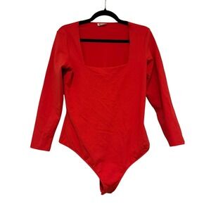 Free People Intimately long sleeve square neck body suit MM
